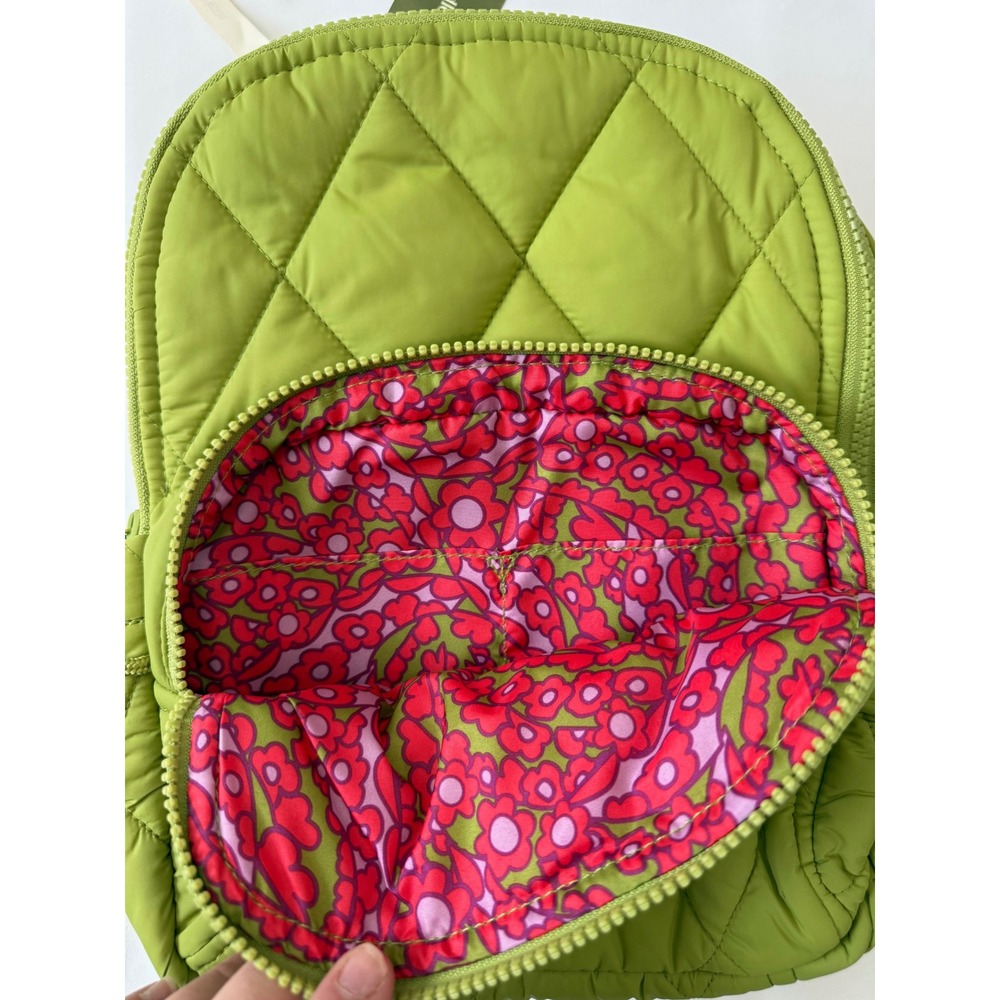 Vera Bradley Small Banbury Backpack Spinach Green Quilted Puffer 50515-21354 NEW - Picture 2 of 6
